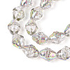 Electroplate Transparent Glass Beads Strands EGLA-N020-03H-3
