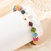 Natural & Synthetic Mixed Gemstone Rondelle Braided Bead Bracelets for Women BJEW-JB14385-2