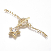 Brass Micro Pave Clear Cubic Zirconia Chain Extender ZIRC-G168-02G-1