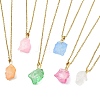Dyed Natural Quartz Crystal Nuggets Pendant 304 Stainless Steel Cable Chain Necklaces NJEW-JN06185-2