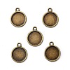 Flat Round Alloy Pendant Cabochon Settings PALLOY-N0088-38AB-NF-1