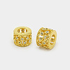 Brass Cubic Zirconia Beads X-ZIRC-F001-82G-1
