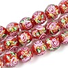 Handmade Foil Glass Beads Strands FOIL-N033-04E-1