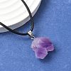 Natural Amethyst Pendant Necklaces NJEW-E146-01-3