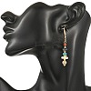 Natural & Synthetic Gemstone Dangle Earrings EJEW-JE07531-2