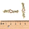 Mother's Day Brass Micro Pave Cubic Zirconia Word Mom Connector Charms KK-M324-01A-G-3