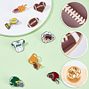 9Pcs 9 Styles Rugby Sports Series Enamel Lapel Pin Backs JEWB-SC0001-98-5