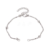 304 Stainless Steel Singapore Chain Bracelets Making AJEW-JB01307-02-1