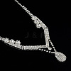 Brass Crystal Rhinestone Pendant Necklaces & Stud Dangle Earrings Sets FS-WG236C2-01-4