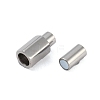 Tarnish Resistant 304 Stainless Steel Magnetic Clasps with Glue-in Ends STAS-K282-01A-P-2