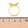 Brass Micro Pave Cubic Zirconia Adjustable Ring Components KK-CBAC351-04G-3