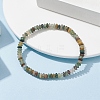 Natural Indian Agate Rondelle Beaded Stretch Bracelets BJEW-JB09980-01-2