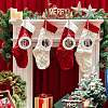 Flat Round Christmas Unfinished Wooden Mini Hanging Photo Frame for Children HJEW-WH0036-122-6