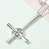 Christian Upside Down Cross & Star Alloy Pendant Pendant Twisted Chain Necklaces for Women LS-NJEW-NH0001-03P-3
