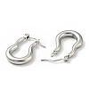 Non-Tarnish 304 Stainless Steel Twist Oval Hoop Earrings for Women EJEW-G293-07P-2