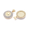 Brass Micro Pave Clear Cubic Zirconia Pendants KK-N287-44GP-05-2