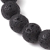 8.5mm Round Natural Lava Rock Beaded Stretch Bracelets BJEW-JB10517-5