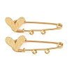 Crisscross Heart 304 Stainless Steel Safety Pins Brooch Findings SA-CBA098D-15E-G02-1