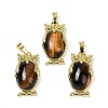 Natural Tiger Eye Pendant KK-F887-02G-07-1