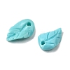 Synthetic Coral Dyed Leaf Charms CORA-Q034-01-04-2
