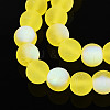 Frosted Transparent Glass Beads Strands GLAA-T032-T8mm-MBB12-3
