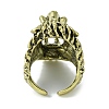 Lion Alloy Open Cuff Rings RJEW-K275-30AB-3