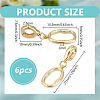 6Pcs Zinc Alloy Twister Clasps FIND-FH0016-55G-2
