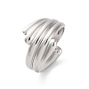 304 Stainless Steel Open Cuff Rings for Women RJEW-K258-10P-2