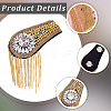 Teardrop Iron Chain Tassel with Rhinestone Epaulettes AJEW-WH20006-326C-G-6
