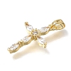 Brass Micro Pave Clear Cubic Zirconia Pendants CU-CBA9883-05B-G-2