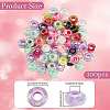 100Pcs UV Plating Rainbow Iridescent Acrylic European Beads MACR-PA0001-28-2