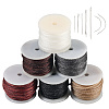 6 Rolls 6 Colors Flat Waxed Polyester Cord YC-CY0001-03-6