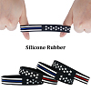 Gorgecraft 20Pcs 2 Colors Independence Day Theme Silicone Star Cord Bracelets Set Wristband BJEW-GF0001-15B-6