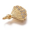 Brass Micro Pave Clear Cubic Zirconia Charms ZIRC-C020-49-7