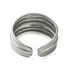 304 Stainless Steel Grooved Open Cuff Ring RJEW-L110-007P-3