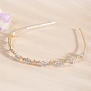 Flower Metal Rhinestone Thin Hair Bands PW-WGA0716-01-1