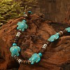 Sea Turtle Dyed Synthetic Turquoise & Coconut Heishi Beaded Necklaces for Men FS-WG4C8C3-01-2