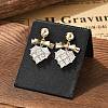 Brass Clear Cubic Zirconia Stud Earrings EJEW-D301-06G-04-3