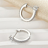 Anti-Tarnish Rhodium Plated 925 Sterling Silver Micro Pave Cubic Zirconia Hoop Earrings HD5768-2-2