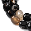 Natural Black Agate Beads Strands G-P601-A15-02-4