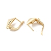 Faceted Rhombus Rack Plating Brass Hoop Earring Findings with Latch Back Closure KK-D083-03G-2