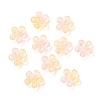 Transparent Baking Painted Glass Bead Caps X-GLAA-A002-03-2
