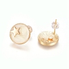 Real 18K Gold Plated Brass Stud Earring Findings KK-L180-118B-2