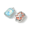 UV Plating Alloy with Mixed Color Glass Rhinestone Pendants FIND-B039-07P-2