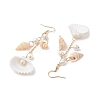 304 Stainless Steel Shell Shape Dangle Earrings EJEW-JE06382-02-4