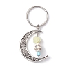 5Pcs Alloy & Synthetic Turquoise & Resin Keychain KEYC-JKC00777-05-1