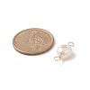 Grade AA Natural Cultured Freshwater Pearl Connector Charms with Golden Tone Alloy Slices PALLOY-JF01996-01-3