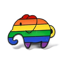 Rainbow Pride Elephant Enamel Pin JEWB-F016-28EB