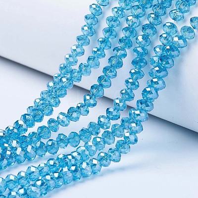 Electroplate Glass Beads Strands X-EGLA-A034-T6mm-A13-1