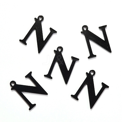 304 Stainless Steel Alphabet Charms STAS-H122-N-EB-1